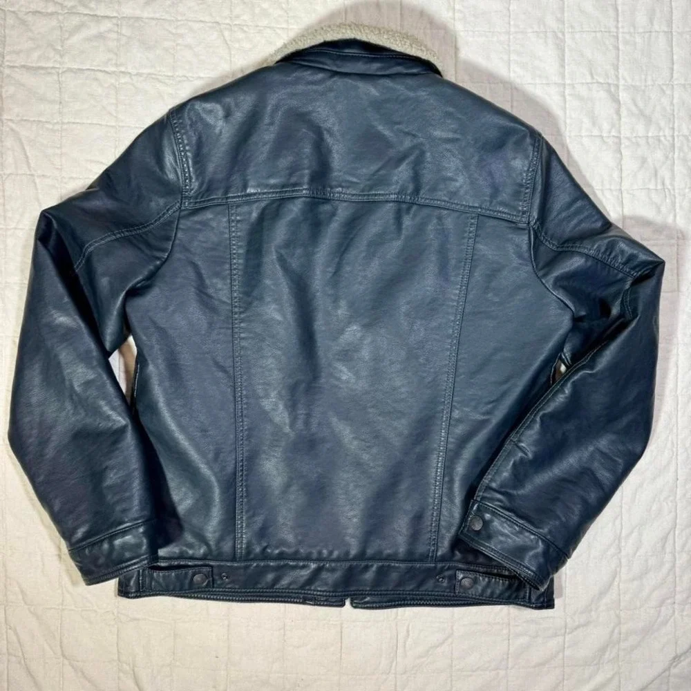 Levi's Sherpa-Lined Faux Leather Trucker‎ Jacket – Size M